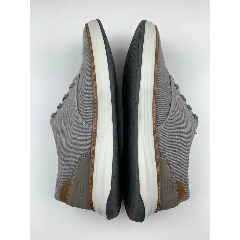 Skechers Moreno Ederson Canvas Oxford Shoes Comfort Taupe Grey Men's 11.5 Wide